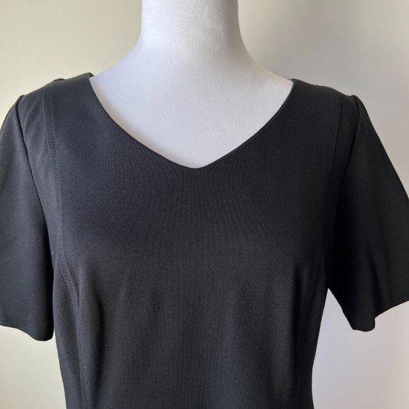 Talbot's Black Ponte Knit Sheath Dress - Size 8P - Classic LBD! - Picture 2 of 12